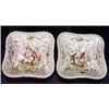 Image 1 : Two Austrian square porcelain plates, hand …