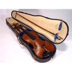 Cased mother-of-pearl and silver inlaid vio…