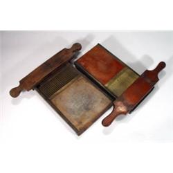 Two Victorian mahogany and brass pill maker…