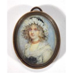 Small miniature watercolour of a young girl…