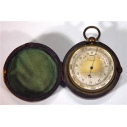 Leather cased Negetti & Zambra London brass…