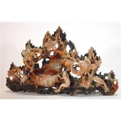 Carved soapstone brush washer modelled with…