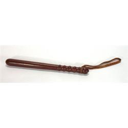 Turned mahogany truncheon with leather stra…