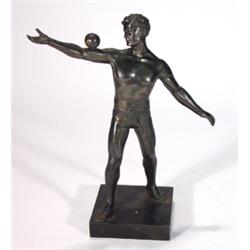 Spelter figure of a Roman gladiator balanci…