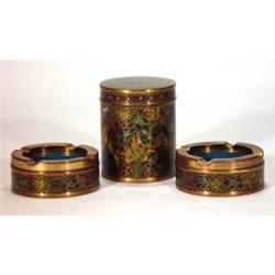 Cylindrical Japanese cloisonne tobacco jar …