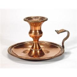 Georgian copper chamberstick with drip tray…