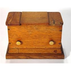 Rectangular oak cased cigarette box with ro…