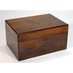 Rectangular walnut lockable sewing box with…