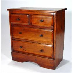 Victorian mahogany miniature chest of four …