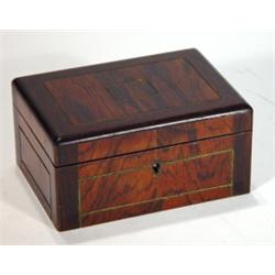 Rectangular lockable rosewood jewellery box…