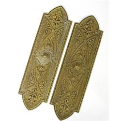 Pair of Victorian brass finger plates cast …