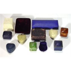 Twelve velvet early plastic and other jewel…