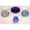 Image 1 : Four glass paperweights including two with …