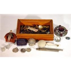 Small box of assorted items including costu…