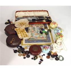 Box of assorted items including cased silve…