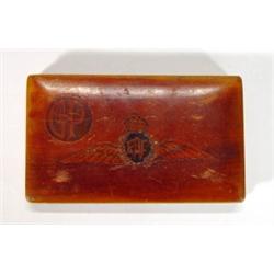 Rectangular military cigarette case inlaid …