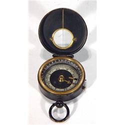 Brass military compass with glass panel, 7c…