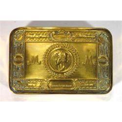 World War I military brass Mary box, 13cm l…