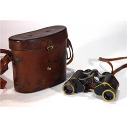 Pair of leather cased WWI military Carl Zei…