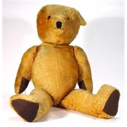 Large straw filled jointed teddy bear, 80cm…