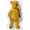 Image 1 : Straw filled jointed teddy bear with golden…