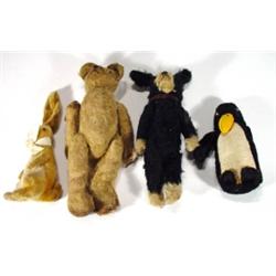 Early straw filled jointed teddy bear, stra…