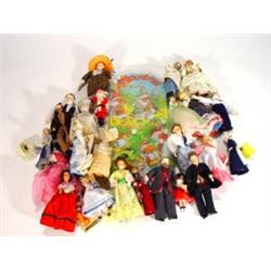 Box of childrens dolls with porcelain heads…