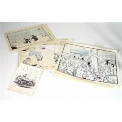 Selection of original comical artwork signe…