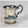 Image 1 : Victorian hexagonal silver mug with leaf ha…