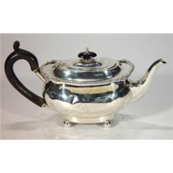 Queen Anne style silver teapot with ebony k…