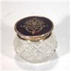 Image 1 : Cut glass pot with silver and tortoiseshell…