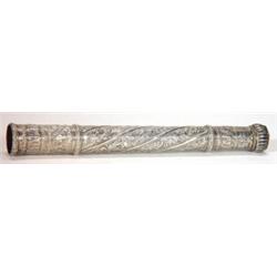 Heavily embossed eastern silver scroll hold…