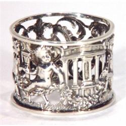 Pierced silver napkin ring, moulded with ch…