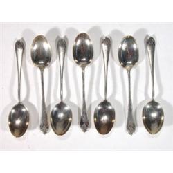 Set of seven silver teaspoons, Sheffield 19…