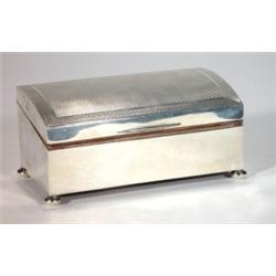 Rectangular silver cigarette case on bun fe…