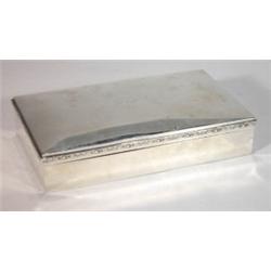 Rectangular silver cigarette case with wood…