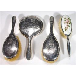 Art Nouveau style silver backed hand mirror…