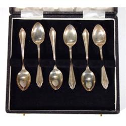 Cased set of six silver teaspoons, Sheffiel…