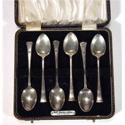 Cased set of six silver teaspoons, Sheffiel…