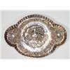 Image 1 : Shaped oval silver plated tray heavily embo…