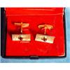 Image 1 : Pair of 9ct gold designer cufflinks…