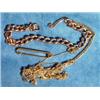 Image 1 : 9ct gold bracelet, gold chains and a brooch…