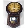 Image 1 : Oak cased miniature drop dial wall clock wi…