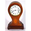 Image 1 : Oak balloon cased shell inlaid mantelclock …