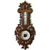 Image 1 : Ornate carved walnut barometer with glass t…