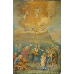 N. Creke, 1851, watercolour of a religious …