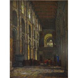 S. Dennant Moss, pastel of St Albans Abbey …