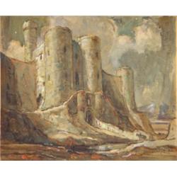 S. Dennant Moss ,watercolour of continental…