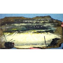 Whitehand 71, oil onto slate 'Boat on a Sho…