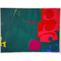 Patrick Heron, abstract scarlet, pink and g…